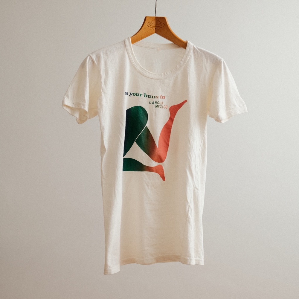 Sun Your Buns White Graphic Tee Cancun Mexico